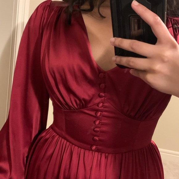 Red Bordeaux Silk Vintage Inspired Gown from Gaala Paris - Picture 6 of 6